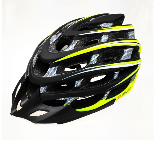 Cyklistická prilba AVO-41 carbon - zelenožltá